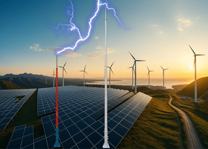 The use of FRP fiberglass lightning rod